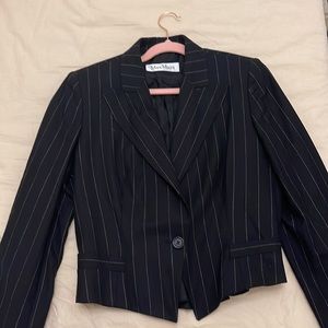 Max Mara pinstriped cropped blazer wool